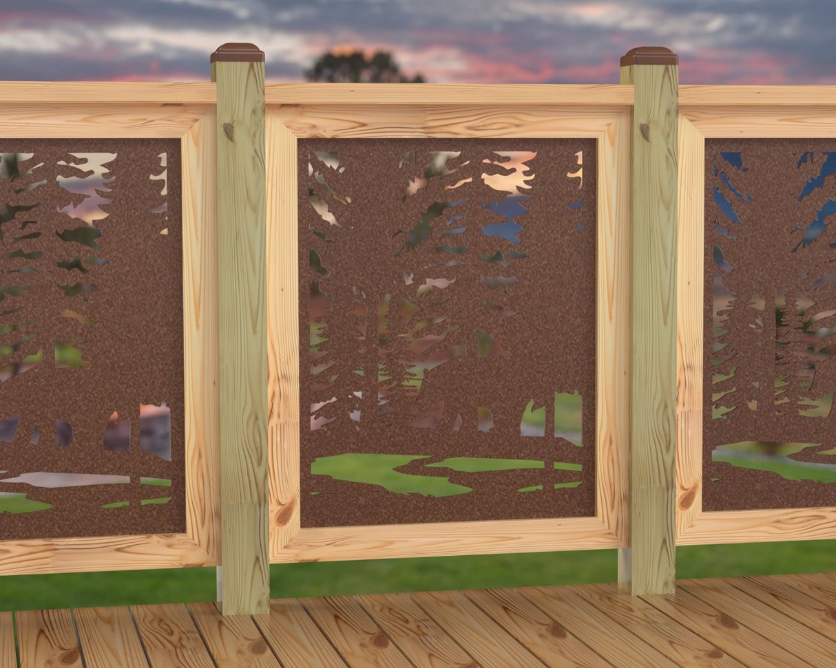 24"x30" - Bear Landscape Fence/Gate Panel Insert - Variation 4 - Madison Iron and Wood