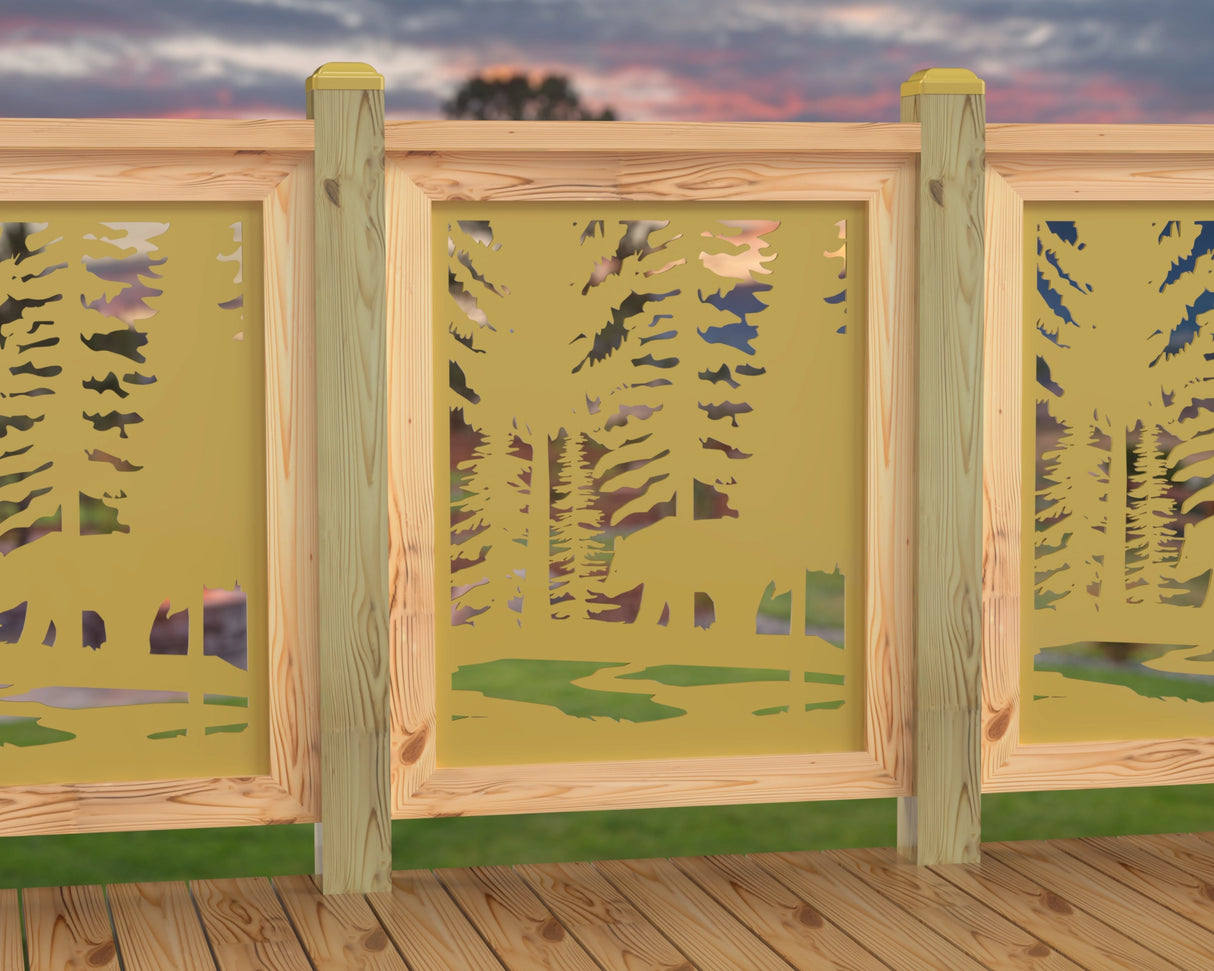 24"x30" - Bear Landscape Fence/Gate Panel Insert - Variation 4 - Madison Iron and Wood