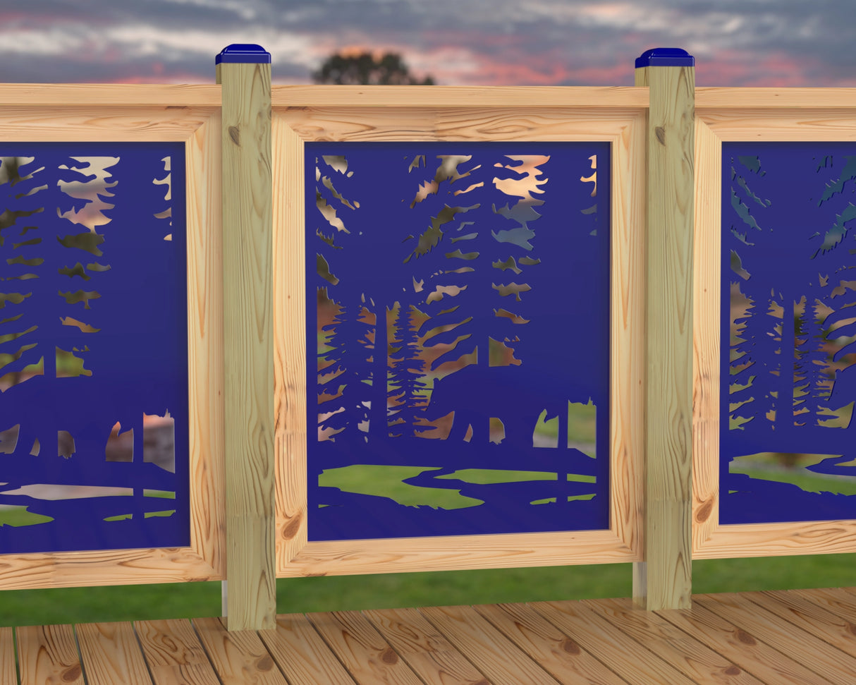 24"x30" - Bear Landscape Fence/Gate Panel Insert - Variation 4 - Madison Iron and Wood