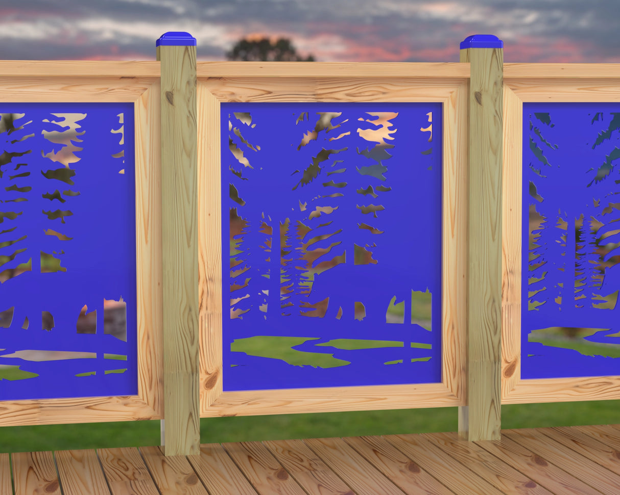 24"x30" - Bear Landscape Fence/Gate Panel Insert - Variation 4 - Madison Iron and Wood