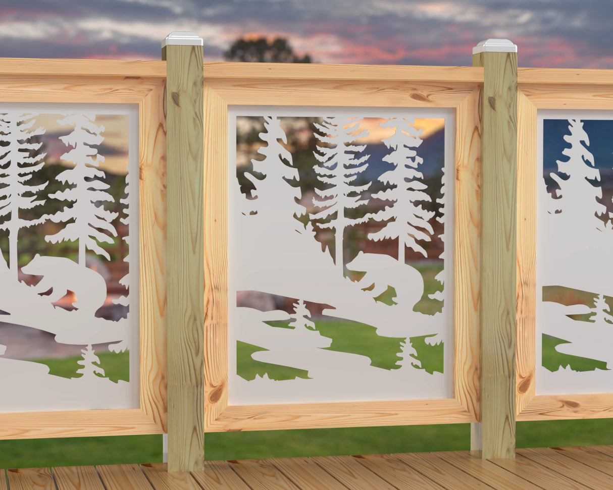 24"x30" - Bear Landscape Fence/Gate Panel Insert - Variation 2 - Madison Iron and Wood