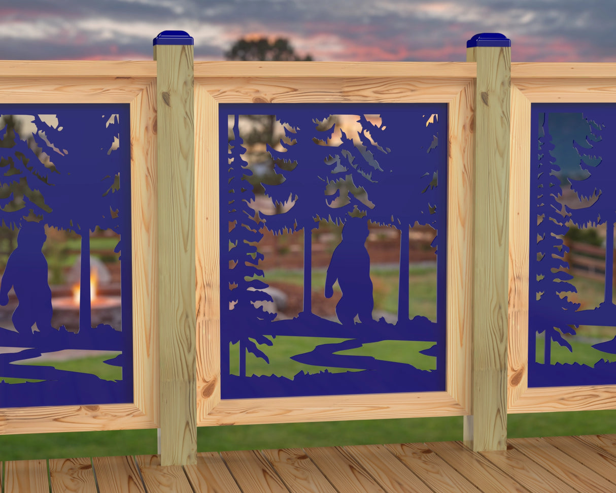 24"x30" - Bear Landscape Fence/Gate Panel Insert - Variation 3 - Madison Iron and Wood
