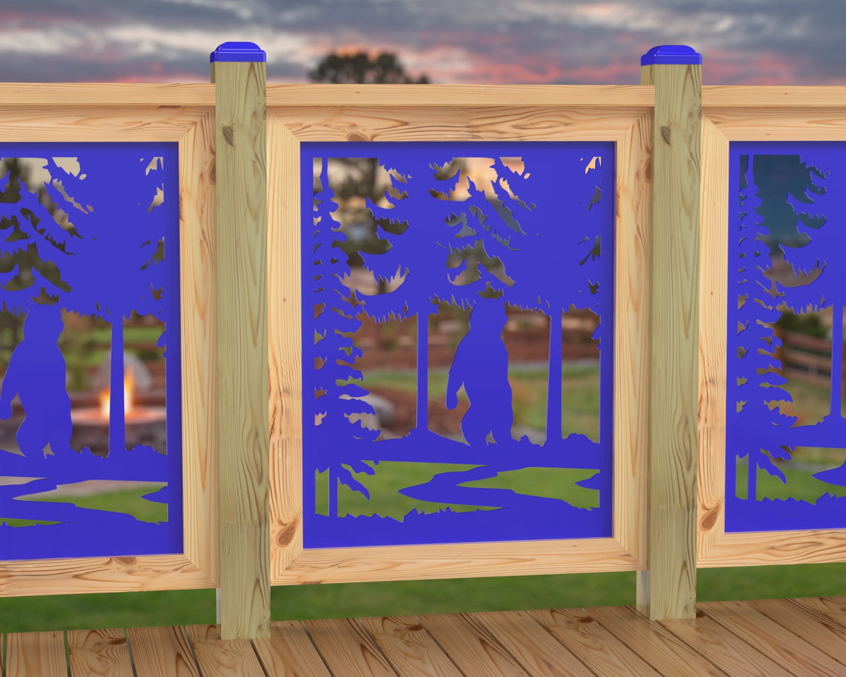 24"x30" - Bear Landscape Fence/Gate Panel Insert - Variation 3 - Madison Iron and Wood