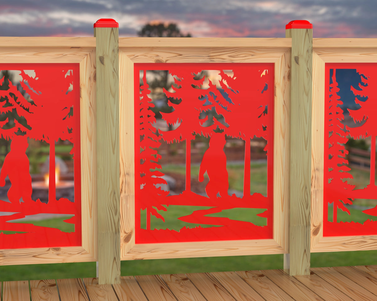 24"x30" - Bear Landscape Fence/Gate Panel Insert - Variation 3 - Madison Iron and Wood