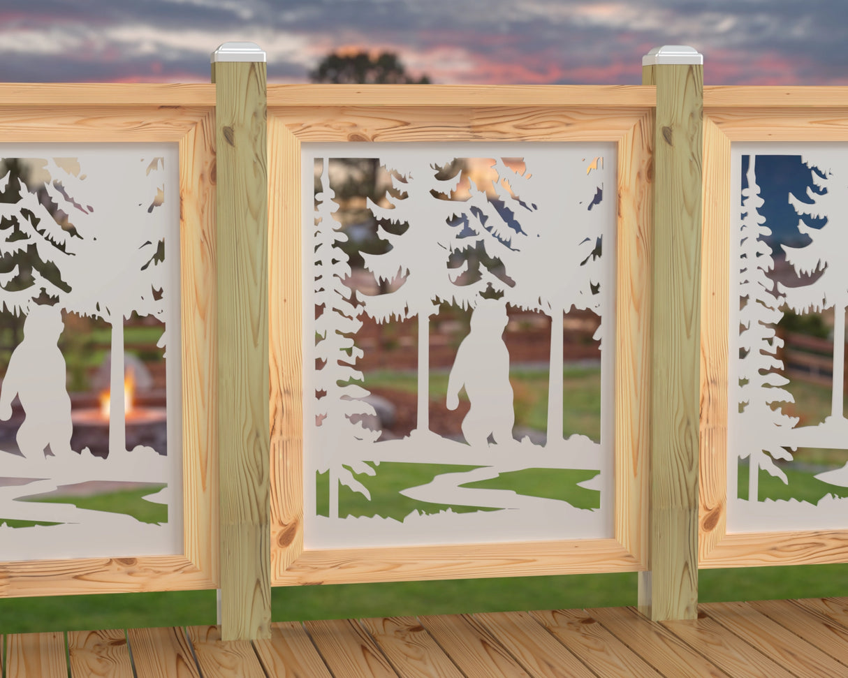 24"x30" - Bear Landscape Fence/Gate Panel Insert - Variation 3 - Madison Iron and Wood