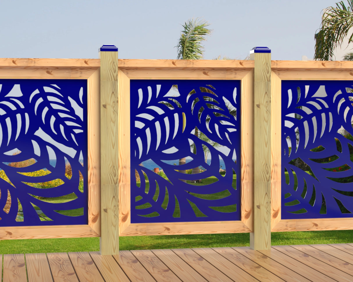 24"x30" - Budding Palm Leaf Pattern Fence/Gate Panel Insert - Madison Iron and Wood