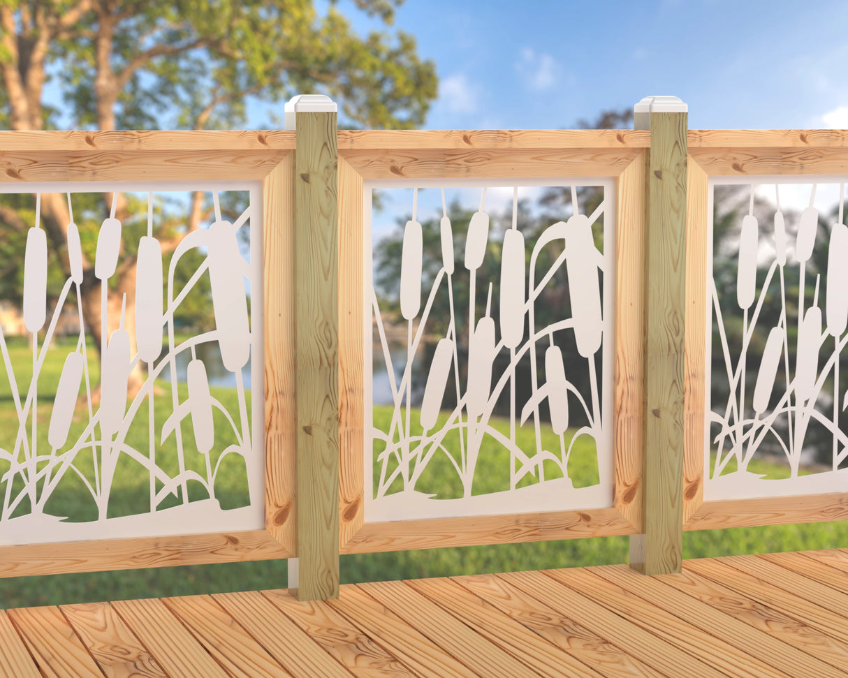 24"x30" - Cattails Fence/Gate Panel Insert - Madison Iron and Wood