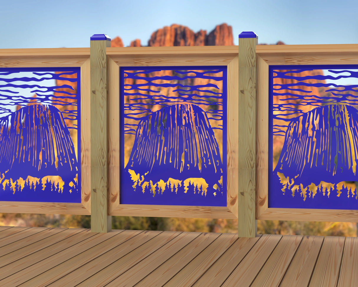 24"x30" - Devils Tower National Monument Fence/Gate Panel Insert - Madison Iron and Wood