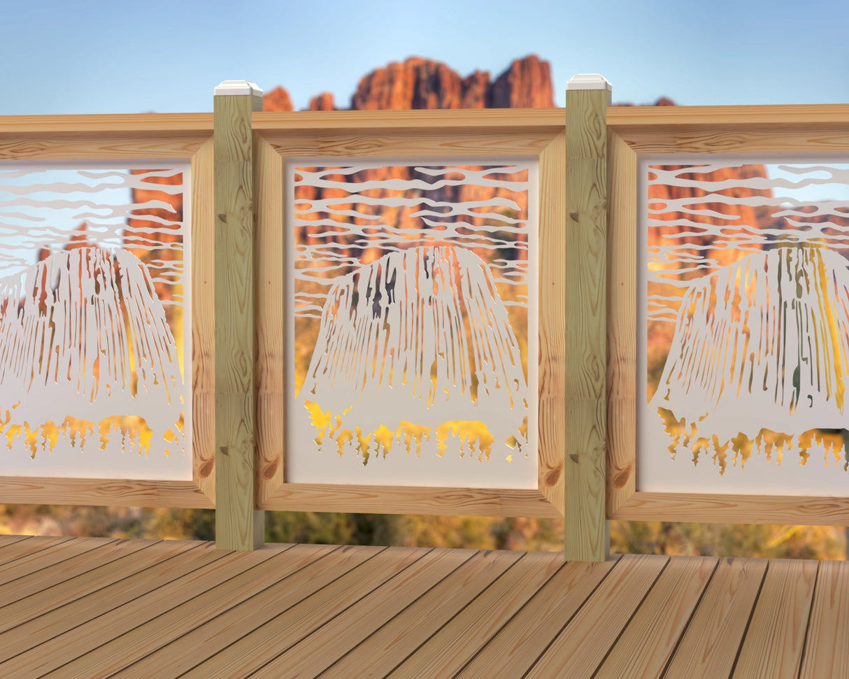 24"x30" - Devils Tower National Monument Fence/Gate Panel Insert - Madison Iron and Wood