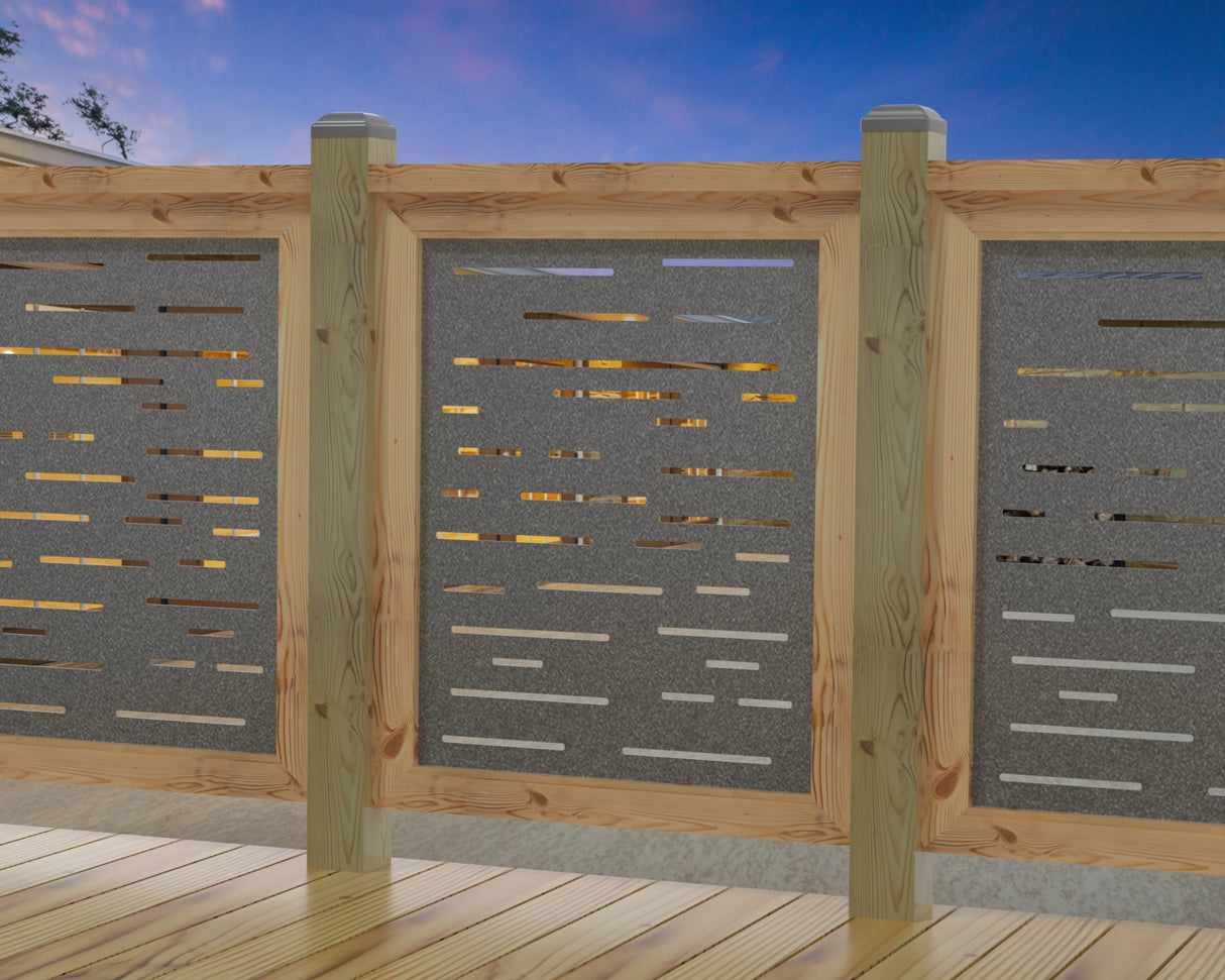 Digital Lines Design Railing Panel Insert - Madison Iron and Wood