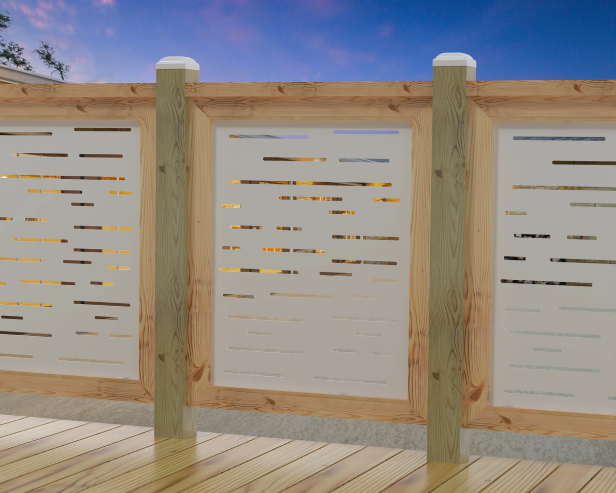 Digital Lines Design Railing Panel Insert - Madison Iron and Wood