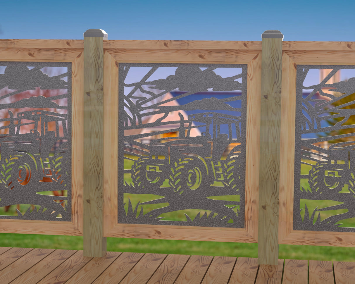Farm Scene Railing Panel Insert - Madison Iron and Wood