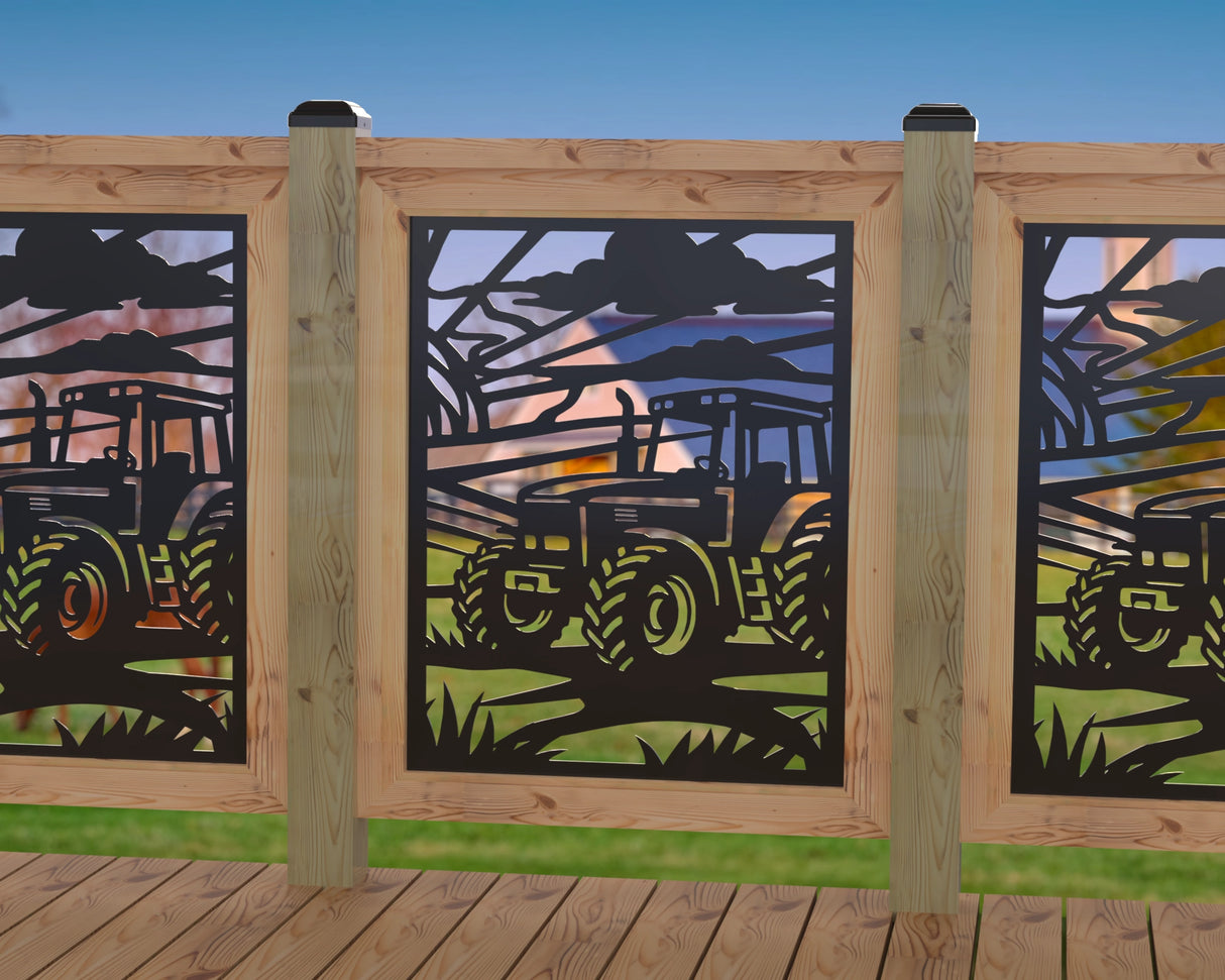 Farm Scene Railing Panel Insert - Madison Iron and Wood