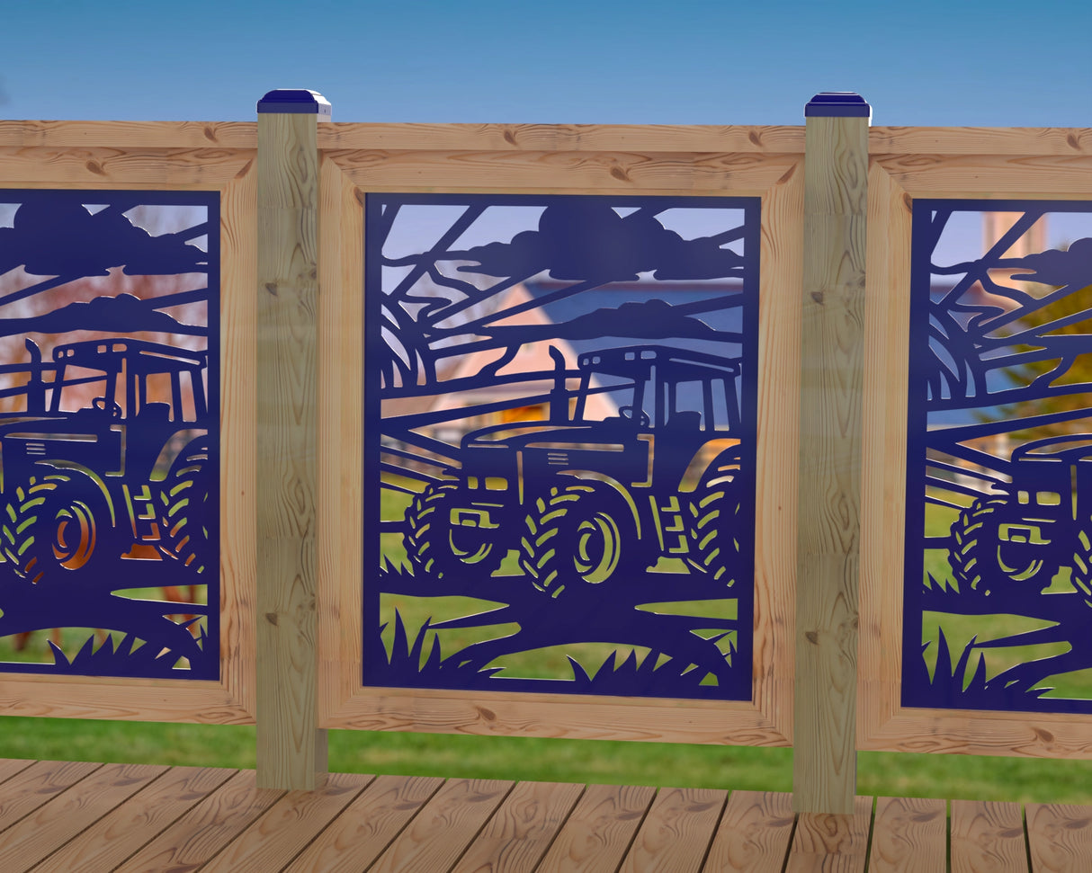 Farm Scene Railing Panel Insert - Madison Iron and Wood