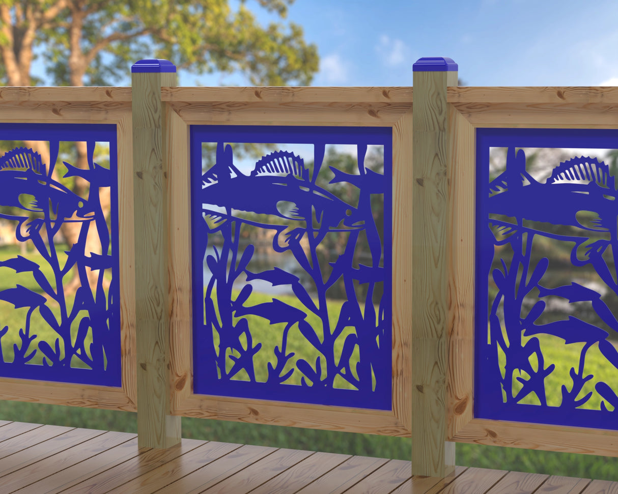 Fish Swimming Railing Panel Insert - Madison Iron and Wood