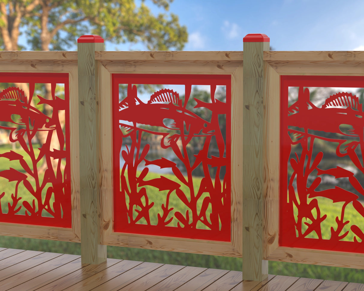 Fish Swimming Railing Panel Insert - Madison Iron and Wood