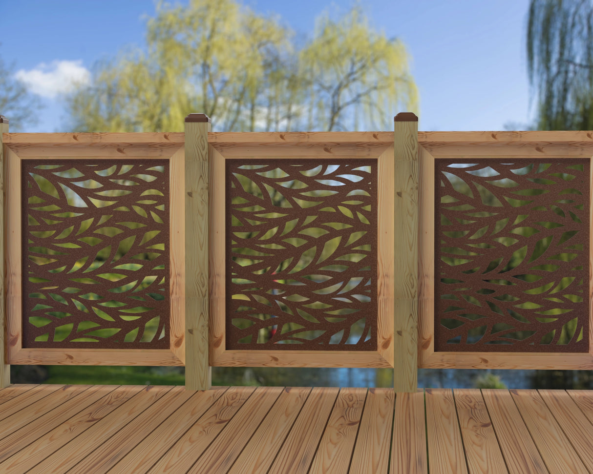 24"x30" - Willow Leaves Fence/Gate Panel Insert - Madison Iron and Wood