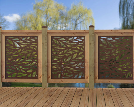24"x30" - Willow Leaves Fence/Gate Panel Insert - Madison Iron and Wood