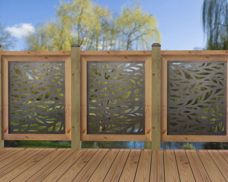 24"x30" - Willow Leaves Fence/Gate Panel Insert - Madison Iron and Wood