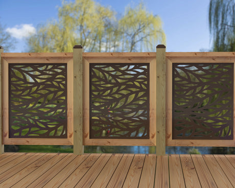 24"x30" - Willow Leaves Fence/Gate Panel Insert - Madison Iron and Wood