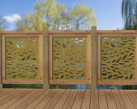24"x30" - Willow Leaves Fence/Gate Panel Insert - Madison Iron and Wood