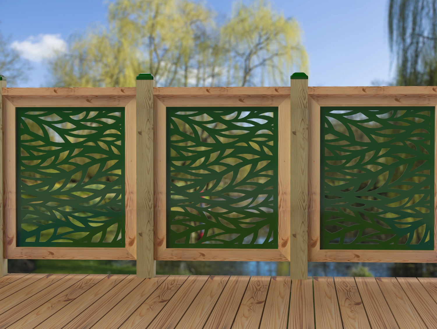 24"x30" - Willow Leaves Fence/Gate Panel Insert - Madison Iron and Wood