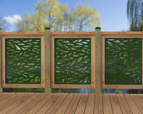 24"x30" - Willow Leaves Fence/Gate Panel Insert - Madison Iron and Wood