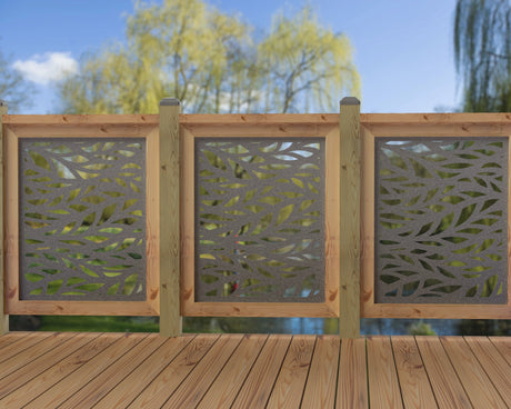 24"x30" - Willow Leaves Fence/Gate Panel Insert - Madison Iron and Wood