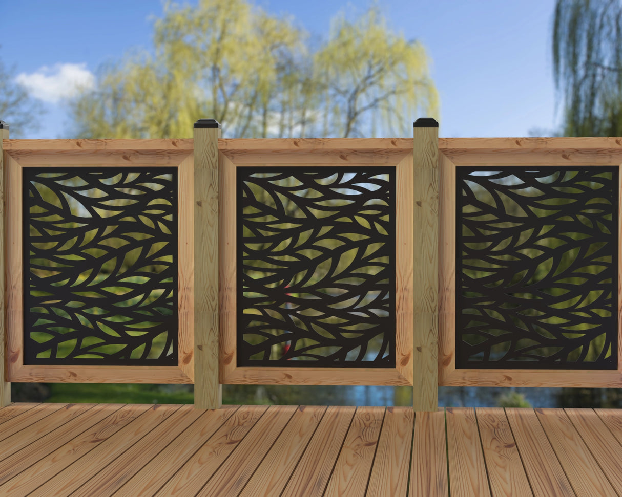 24"x30" - Willow Leaves Fence/Gate Panel Insert - Madison Iron and Wood