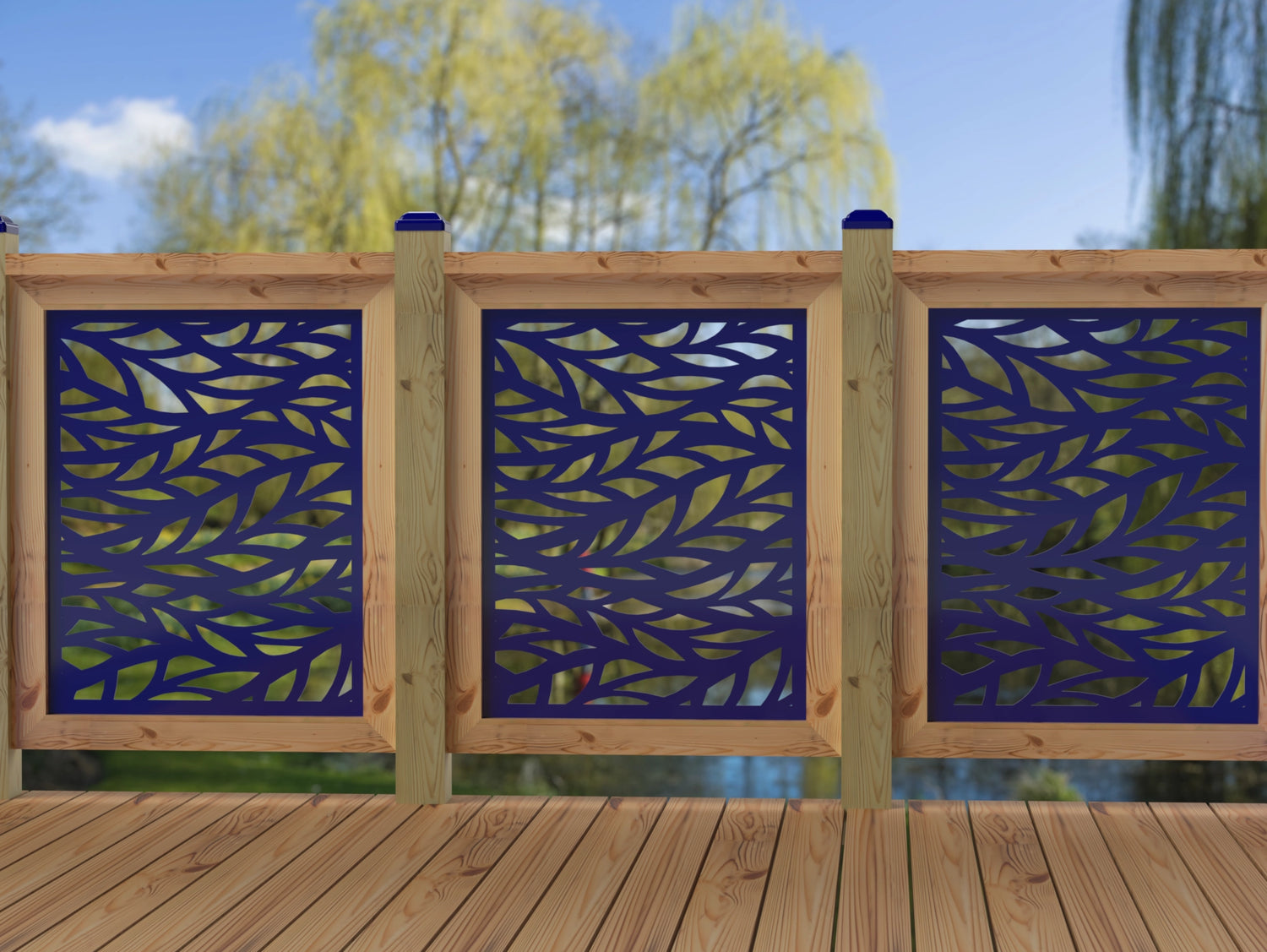 24"x30" - Willow Leaves Fence/Gate Panel Insert - Madison Iron and Wood