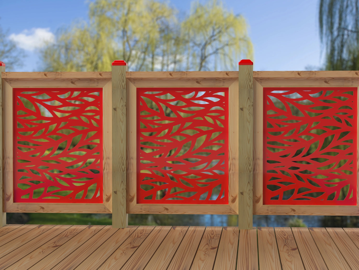 24"x30" - Willow Leaves Fence/Gate Panel Insert - Madison Iron and Wood