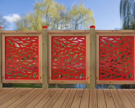 24"x30" - Willow Leaves Fence/Gate Panel Insert - Madison Iron and Wood