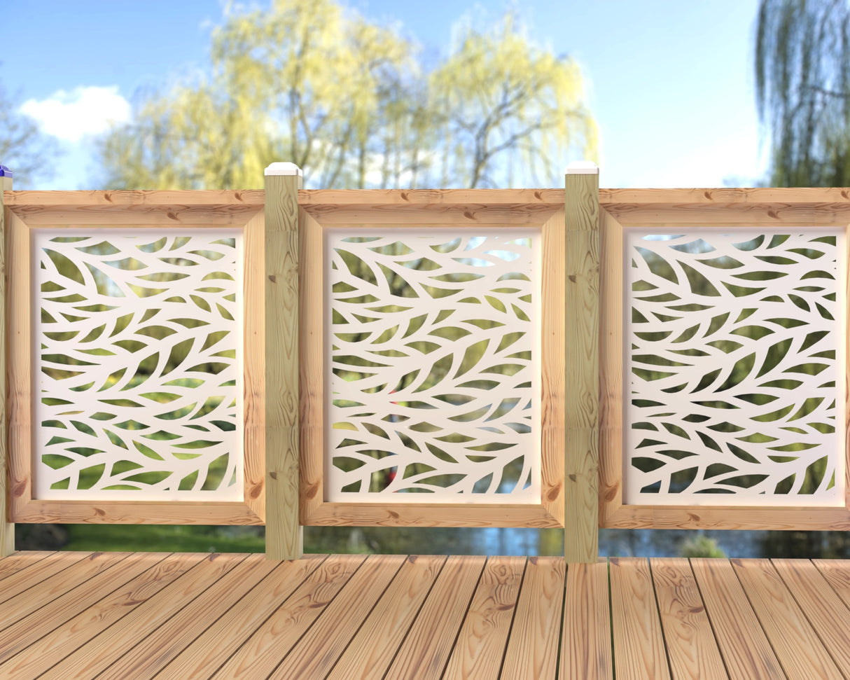 24"x30" - Willow Leaves Fence/Gate Panel Insert - Madison Iron and Wood