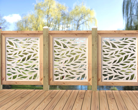 24"x30" - Willow Leaves Fence/Gate Panel Insert - Madison Iron and Wood