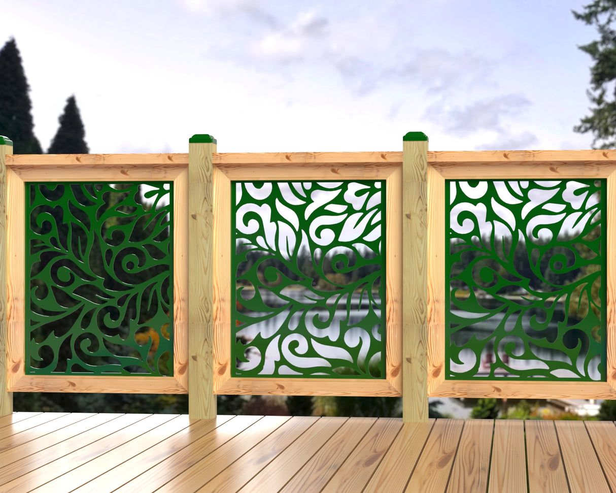 24"x30" - Flowing Leaves Fence/Gate Panel Insert - Madison Iron and Wood