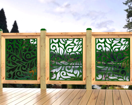 24"x30" - Flowing Leaves Fence/Gate Panel Insert - Madison Iron and Wood