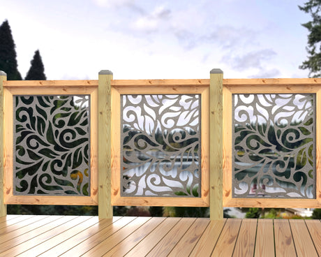 24"x30" - Flowing Leaves Fence/Gate Panel Insert - Madison Iron and Wood