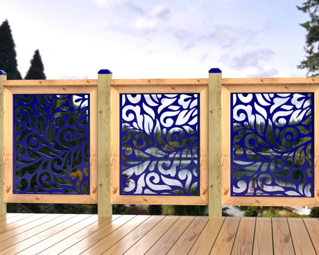 24"x30" - Flowing Leaves Fence/Gate Panel Insert - Madison Iron and Wood