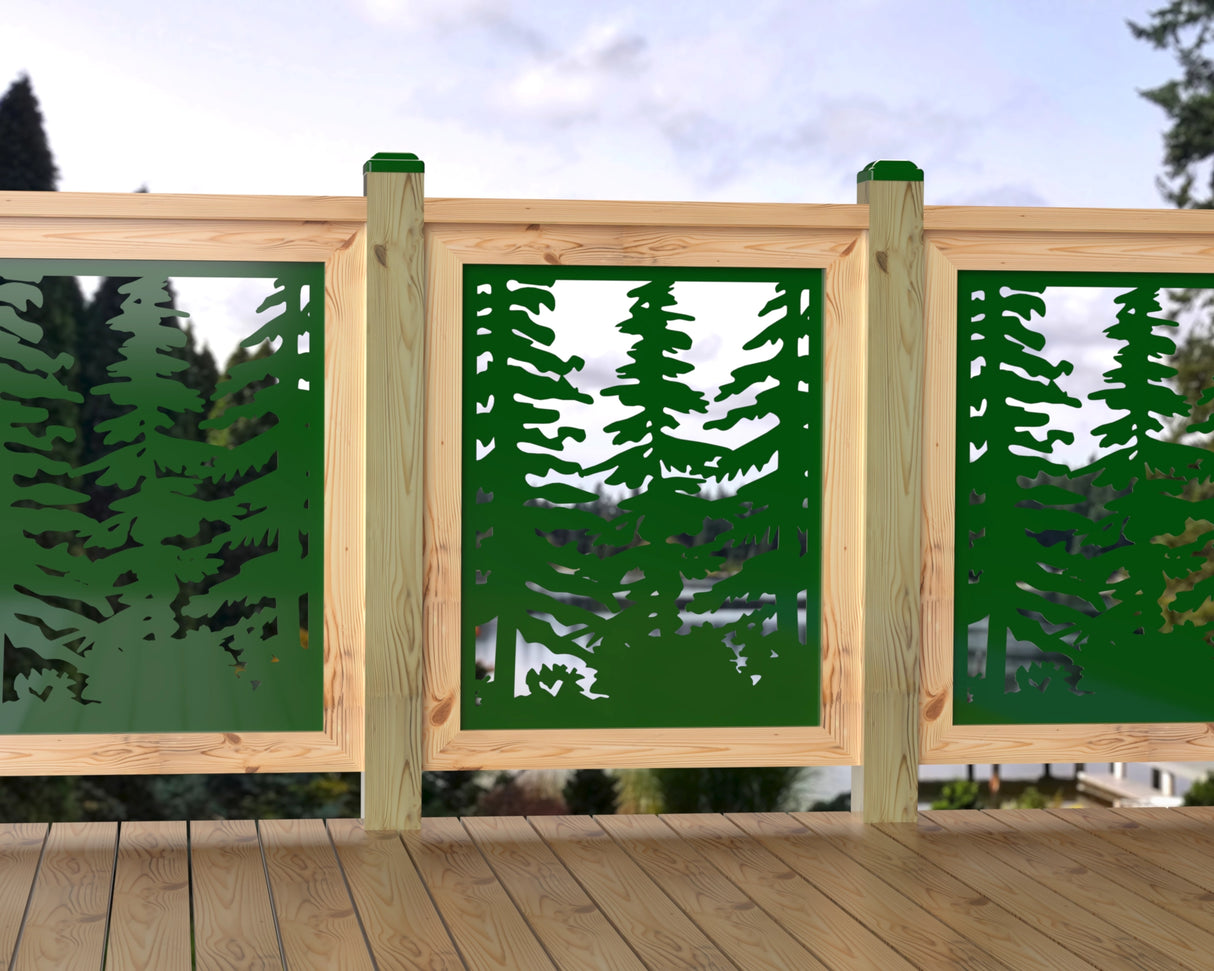 24"x30" - Forest Landscape Fence/Gate Panel Insert - Variation 3 - Madison Iron and Wood