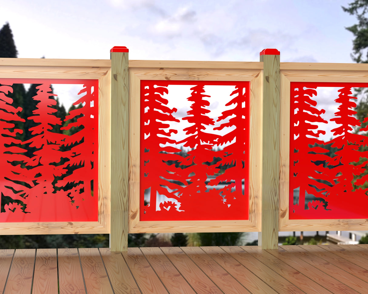 24"x30" - Forest Landscape Fence/Gate Panel Insert - Variation 3 - Madison Iron and Wood