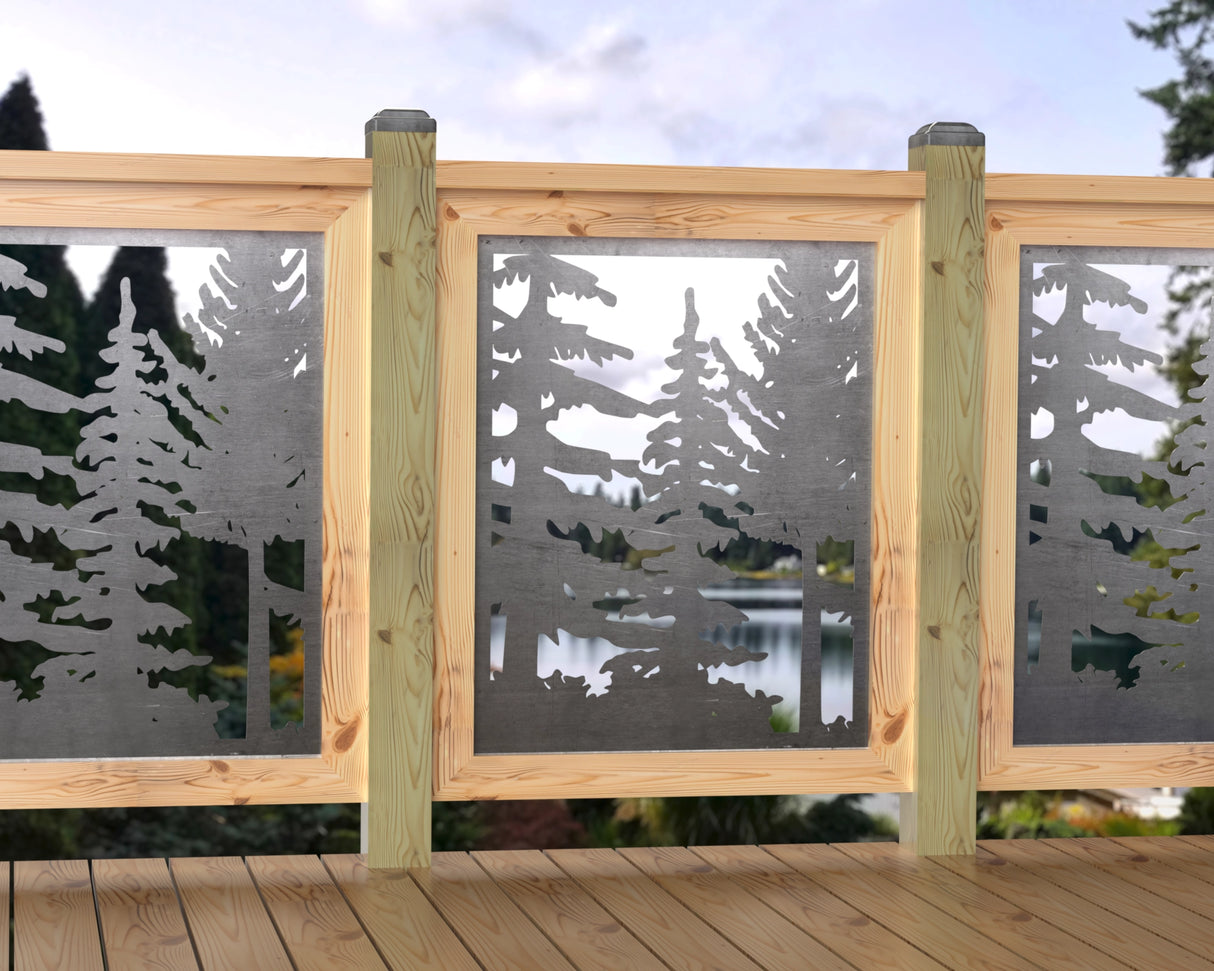 24"x30" - Forest Landscape Fence/Gate Panel Insert - Variation 2 - Madison Iron and Wood