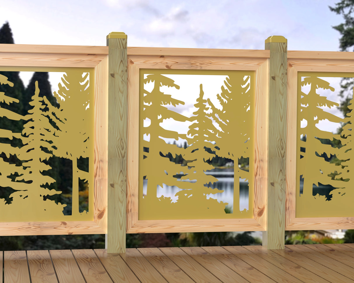 24"x30" - Forest Landscape Fence/Gate Panel Insert - Variation 2 - Madison Iron and Wood