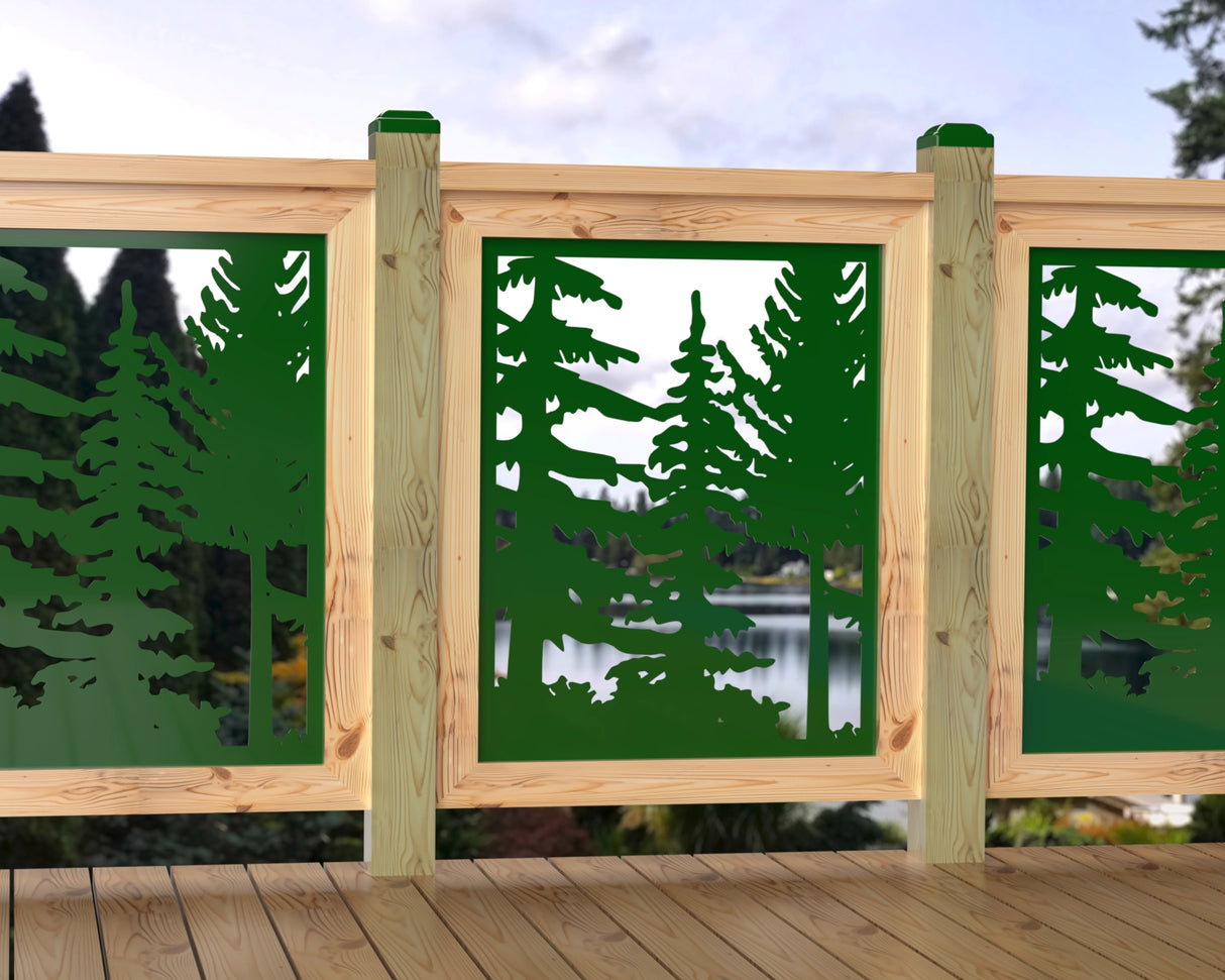 24"x30" - Forest Landscape Fence/Gate Panel Insert - Variation 2 - Madison Iron and Wood