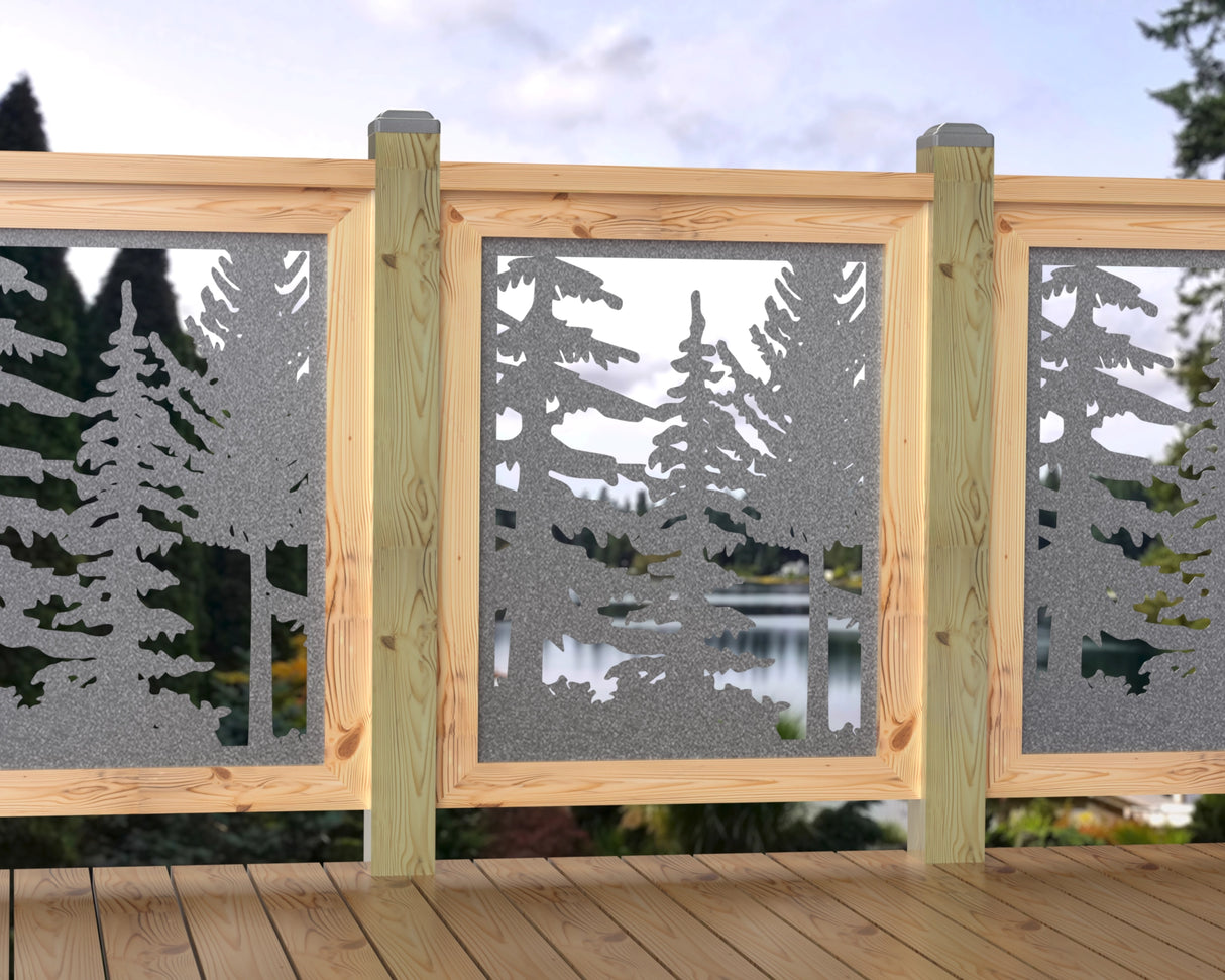 24"x30" - Forest Landscape Fence/Gate Panel Insert - Variation 2 - Madison Iron and Wood