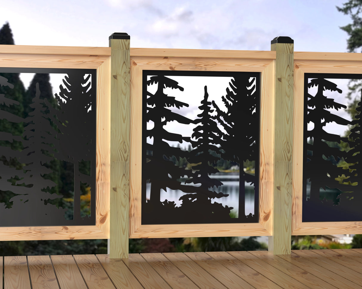 24"x30" - Forest Landscape Fence/Gate Panel Insert - Variation 2 - Madison Iron and Wood