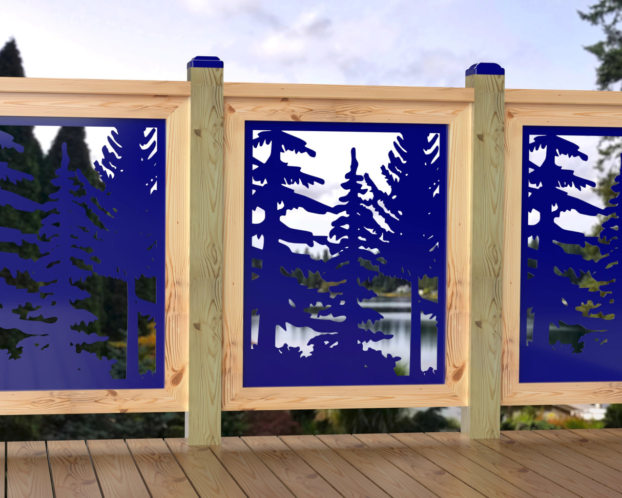 24"x30" - Forest Landscape Fence/Gate Panel Insert - Variation 2 - Madison Iron and Wood