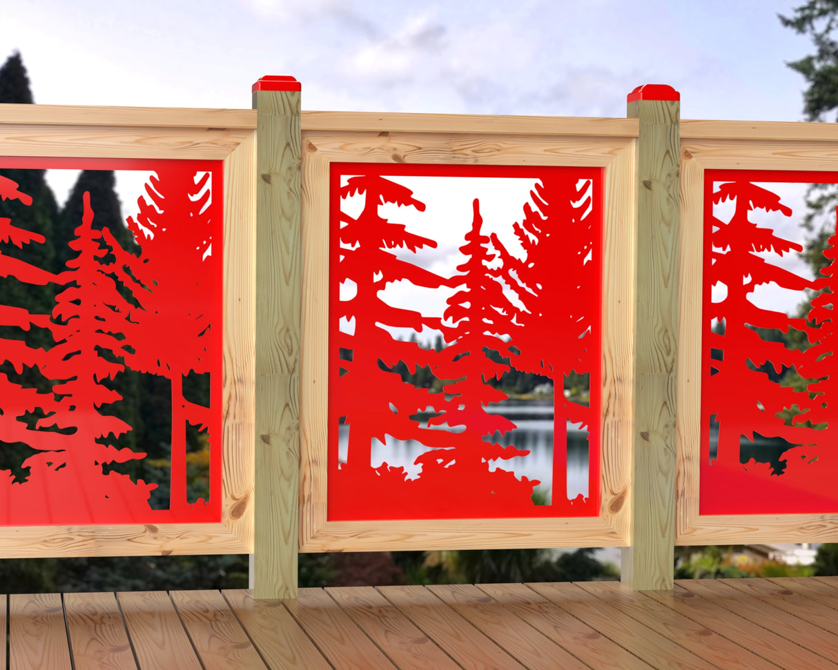 24"x30" - Forest Landscape Fence/Gate Panel Insert - Variation 2 - Madison Iron and Wood