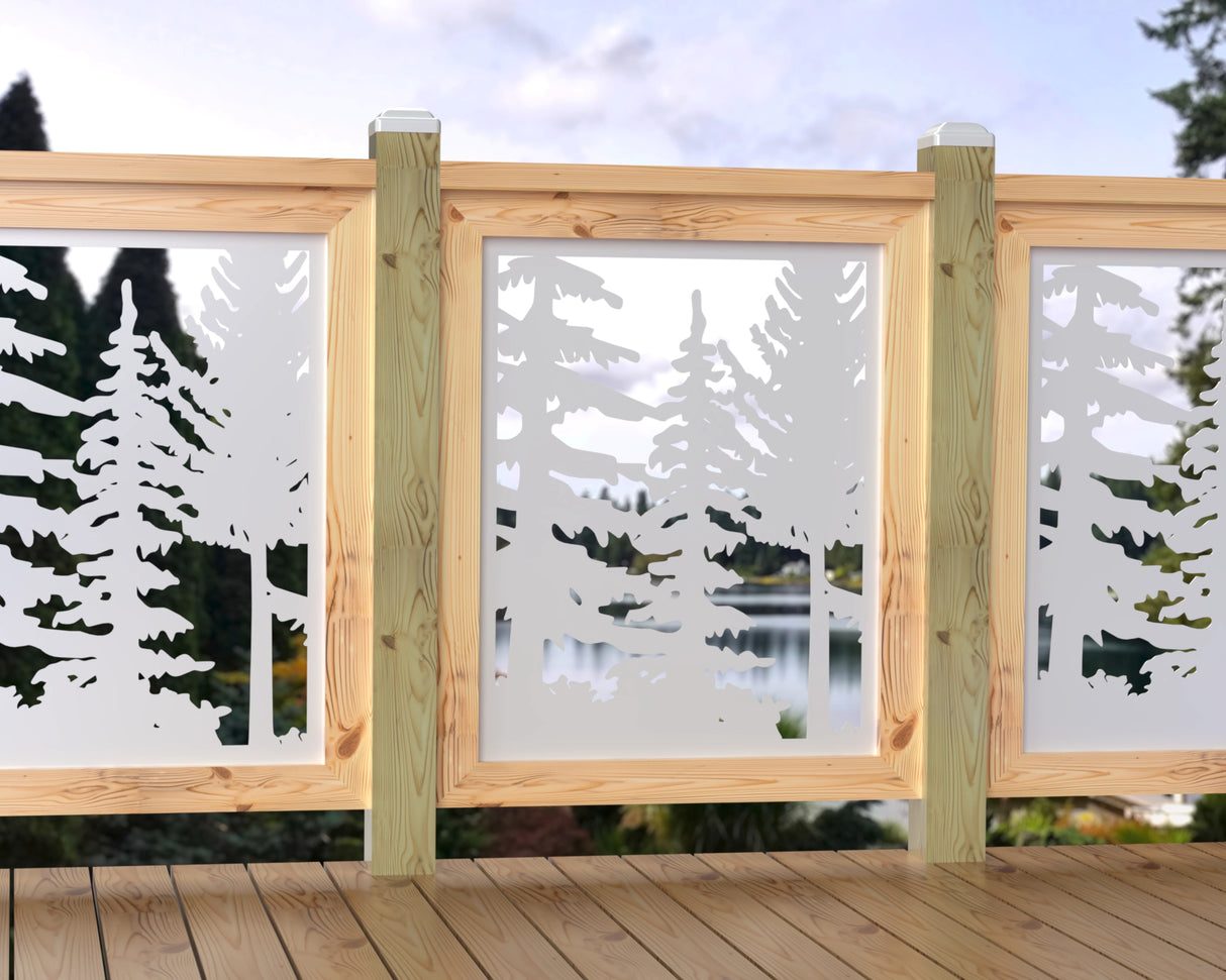 24"x30" - Forest Landscape Fence/Gate Panel Insert - Variation 2 - Madison Iron and Wood