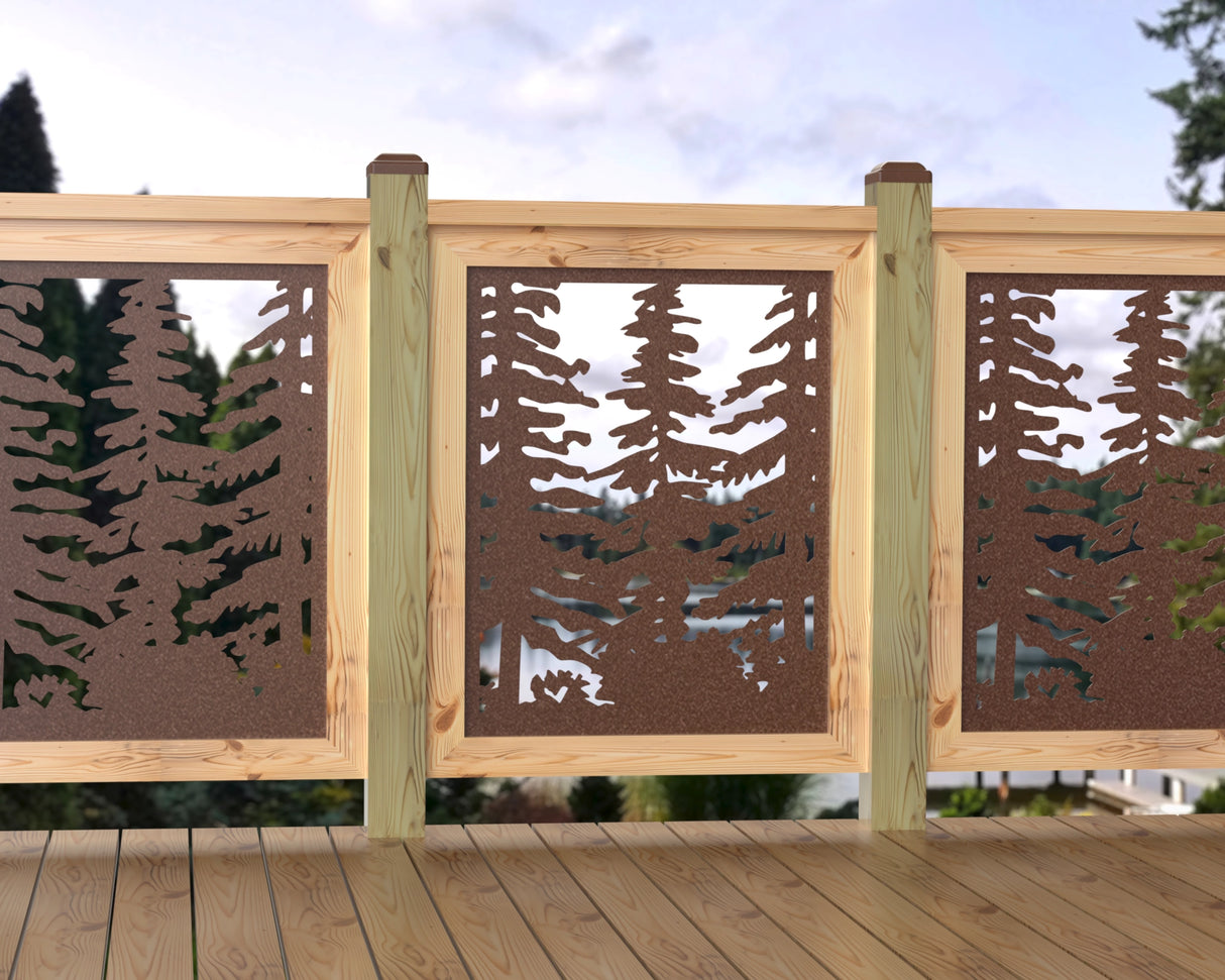 24"x30" - Forest Landscape Fence/Gate Panel Insert - Variation 3 - Madison Iron and Wood