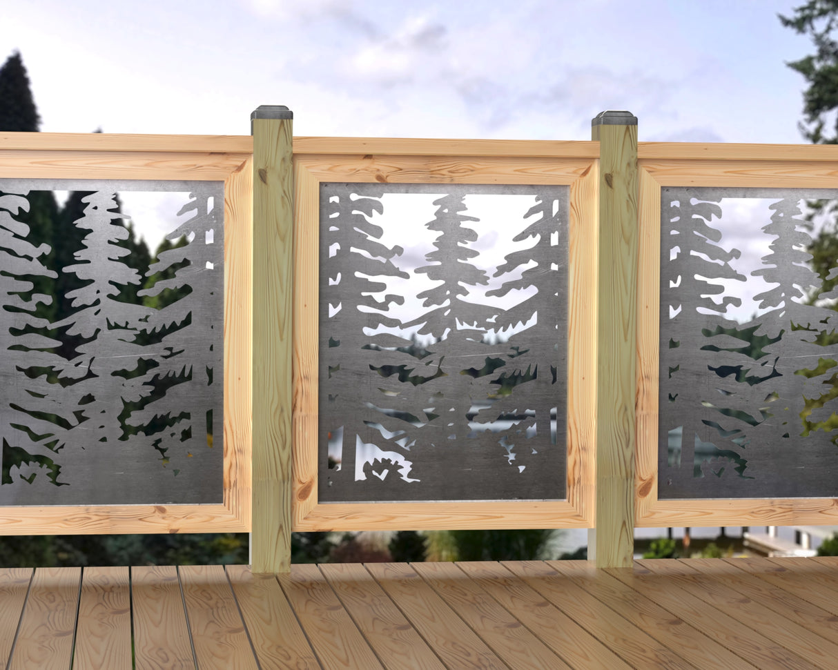 24"x30" - Forest Landscape Fence/Gate Panel Insert - Variation 3 - Madison Iron and Wood